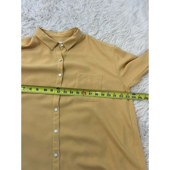 J. Jill Women's Petite Large Yellows Blouse Button-Up Shirt Long Sleeve - Picture 4 of 10
